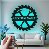 Custom Workshop Tools Led Light Metal Wall Art Personalized Gift for Handyman Garage Decor
