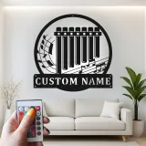 Insegna in metallo personalizzata a forma di pan flute | Arte murale musicale con LED | Regalo personalizzato per musicisti | Decorazioni per studio