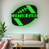 Custom Football LED Sign | Personalized Metal Name Art for Game Room | Athlete Gift & Boys Room Decor