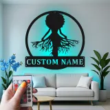 Custom Tree of Life Led Light Metal Wall Art Personalized Gift for Nature Lovers Living Room or Garden Decor