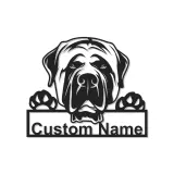Cartel de metal personalizado con luz LED de mastín, regalo para amantes de los perros, decoración de sala de estar