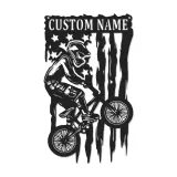 Insegna in metallo LED personalizzata per ciclisti con BMX Rider - Regalo per ciclisti, decorazione per garage o camera da letto