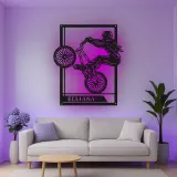 Insegna in metallo LED personalizzata per ciclisti con BMX Rider - Regalo per ciclisti, decorazione per garage o camera da letto