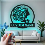Hair Stylist LED Sign | Custom Metal Salon Decor | Personalized Barber Shop Wall Art | Beauty Studio Gift