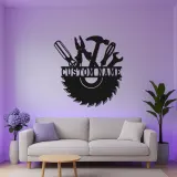 Panneau LED en métal pour menuisier personnalisé | Art mural d'atelier personnalisé | Cadeau pour menuisier | Décor de garage illuminé