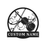 Insegna in metallo LED a forma di violino personalizzata, regalo per musicisti, decorazione per stanza musicale per amanti del violino