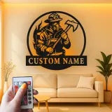Panneau Métallique LED Personnalisé pour Pompier | Décoration Murale Personnalisée pour Pompier | Décor pour Premier Intervenant pour Caserne ou Man Cave