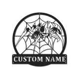 Insegna in metallo personalizzata con ragnatela | Arte murale LED personalizzata | Decorazione per man cave gotica e regalo per amanti degli aracnidi