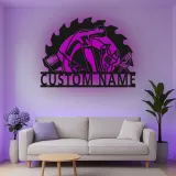 Custom Tool Set Led Light Metal Wall Art Personalized Gift for Handyman Garage Workshop Decor 4