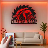 Custom Tool Set Led Light Metal Wall Art Personalized Gift for Handyman Garage Workshop Decor 4
