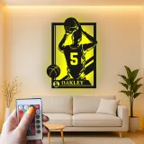 Insegna in metallo personalizzata con luce LED per giocatore di basket - Regalo sportivo per atleti e decorazione per sala giochi 2