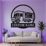 Insegna LED per food truck | Arte da parete in metallo su misura per ristoranti e cucine | Targa personalizzata con nome dello chef