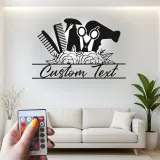 Insegna su misura per hair stylist | Arte murale LED in metallo per saloni | Decorazione personalizzata per beauty studio | Regalo per parrucchiere