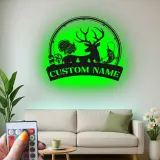 Insegna in metallo LED personalizzata per caccia e pesca, regalo per amanti dell'outdoor, decorazione per baita o man cave