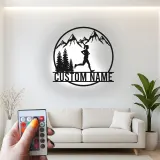 Cartel LED de corredora de montaña femenina | Arte de metal personalizado de montaña | Regalo personalizado para corredores y atletas