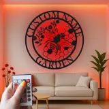 Insegna in metallo LED personalizzata con ape - Regalo per giardinieri, decorazione per patio all'aperto