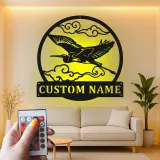 Personalized Heron LED Sign | Custom Metal Wall Art | Outdoor Garden & Patio Decor | Japandi Nature Lover Gift