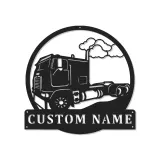 Panneau LED Trucker Personnalisé | Décoration Murale en Métal de Camion Semi Personnalisée | Décor de Garage & Plaque Nom