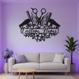 Personalized Hair Stylist Sign | Custom LED Metal Wall Art for Salon Decor | Beauty Studio Nameplate