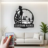 Custom Golfer LED Metal Sign | Personalized Golf Wall Art | Unique Gift for Golf Lover & Home Decor