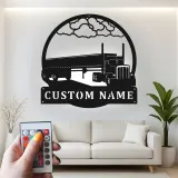 Insegna LED per Camion Personalizzata | Arte in Metallo Big Rig | Regalo per Camionisti e Decorazione Man Cave