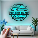 Insegna in metallo LED personalizzata per auto classiche regalo per appassionati di auto decorazione per garage 3