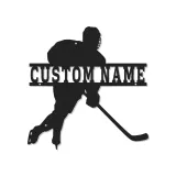 Personalisierte Hockey Spieler LED-Schild | Individuelle Namens Metall-Wandkunst | Spielzimmer Dekor & Geschenk für Athleten
