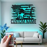 Insegna in metallo LED personalizzata per cacciatori di archi - Regalo per appassionati di tiro con l'arco - Decorazione per man cave o garage