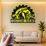 Custom Tool Set Led Light Metal Wall Art Personalized Gift for Handyman Garage Workshop Decor 4