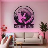 Arte da Parete Manatee in Metallo Personalizzata | Insegna LED per Mucca di Mare | Decorazione Nautica per Amanti dell'Oceano