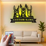 Insegna in metallo LED Donkey Trio Personalizzata Regalo per Fattoria Decorazione Casa Rustica