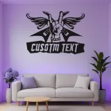 Cartel de metal Rock and Roll personalizado | Arte mural LED de alas de guitarra | Decoración de estudio de músico personalizada | Regalo de heavy metal para él