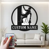 Insegna LED Personalizzata per Lineman | Insegna in Metallo Personalizzata | Regalo per Elettricista | Decorazione per Man Cave
