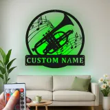Custom Trumpet Led Light Metal Wall Art Personalized Musician Gift Music Room Decor for Brass Instrument Lovers 1