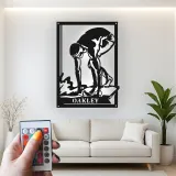 Décoration murale en métal personnalisée Nageur avec Rétroéclairage Cadeau pour Athlètes Décoration de Salle de Sport pour Passionnés de Natation