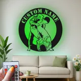 Panneau en métal LED BJJ personnalisé | Art mural de grappling personnalisé | Décor de dojo d'arts martiaux