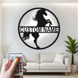 Cartel LED de caballo personalizado | Decoración mural ecuestre personalizada | Decoración para establo y granero | Regalo para amantes de los caballos