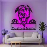 Custom Dog Breed Led Light Metal Wall Art Personalized Pet Parent Gift Living Room or Entryway Decor