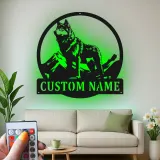 Personalisierte Wolf Berg LED Licht Metall-Wandkunst Geschenk für Naturliebhaber Rustikale Kabinendekoration