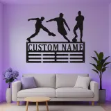 Insegna in Metallo Personalizzata per Calciatore | Arte Murale LED con Nome Personalizzato | Decorazione per Stanza di Gioco per Atleti | Regalo per Ragazzo Adolescente