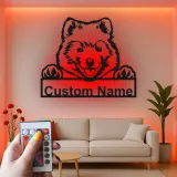 Personalisierte LED-Metall-Wandkunst mit Hundemotiv – Geschenk für Hundeliebhaber, Wohn- oder Kinderzimmerdeko