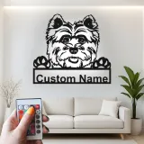 Cartel de metal LED personalizado de Yorkie, regalo para amantes de los perros, decoración para la sala de estar