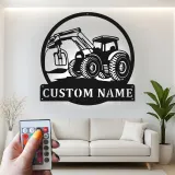 Custom Tractor Led Light Metal Wall Art Personalized Farmer Gift Rustic Farmhouse Decor for Home