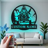 Custom ATV Rider Led Light Metal Wall Art Gift for Outdoor Enthusiasts Adventure Decor for Game Room