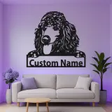 Panneau personnalisé pour Caniche Standard | Décoration murale en métal LED personnalisée | Cadeau pour amoureux des chiens et décor de portrait d'animal de compagnie