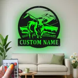 Cartel de metal LED de vaca personalizada para granjeros, regalo rústico de decoración de granja para salón