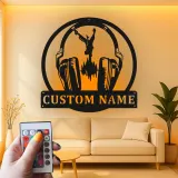 Personalisierte Breakdancer Kopfhörer LED Licht Metall-Wandkunst für Musikliebhaber – Geschenk für Schlafzimmer oder Studio