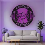 Insegna in Metallo LED Personalizzata con Maniglia per Pesi