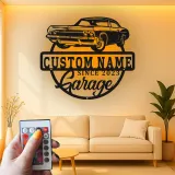 Custom Classic Car Led Light Metal Wall Art Personalized Garage Gift for Him Man Cave Decor 3