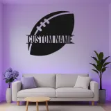Custom Football LED Sign | Personalized Metal Wall Art | Game Room Decor & Sports Fan Gift | Teen Bedroom Light